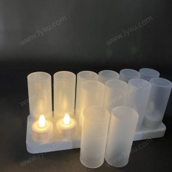 YASENN Rechargeable LED Candle Set – 12 Flameless Candles with Type-C Charging Base | Realistic Flickering Flame | Timer & Safe Design for Wedding, Restaurant & Home Decor
