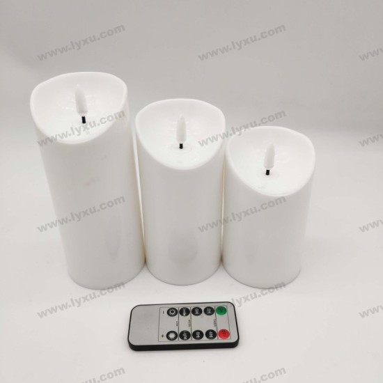 YASENN Thick Convex LED Candle with remote– 3PCS (17.5CM/ 15CM/12.5CM)  2*R14