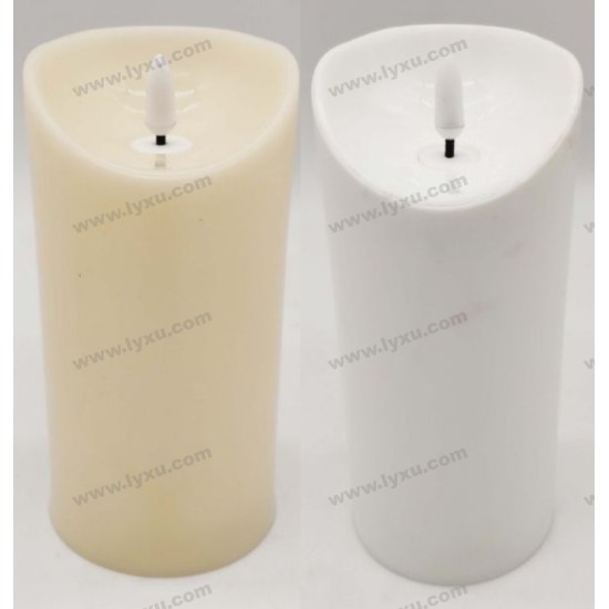 YASENN Thick Convex LED Candle with Timer – 3PCS (17.5CM/ 15CM/12.5CM)  2*R14