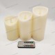 YASENN 3PCS Convex LED Candle Set with Remote – Swaying Flame Effect | Timer Function | Sizes 17.5cm, 15cm & 12.5cm | Flameless & Battery Operated (2×R14)
