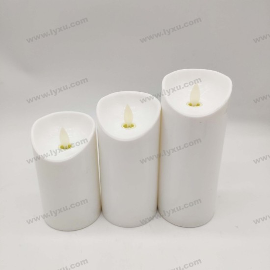 YASENN 3PCS Convex LED Candle Set with Remote – Swaying Flame Effect | Timer Function | Sizes 17.5cm, 15cm & 12.5cm | Flameless & Battery Operated (2×R14)