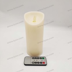 YASENN 17.5CM Convex LED Candle with Remote – Realistic Swaying Flame, Soft Silicone Tip | Flameless, Battery Operated (2×R14) | Safe Indoor Décor & Gift