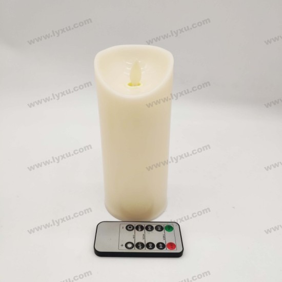 YASENN 17.5CM Convex LED Candle with Remote – Realistic Swaying Flame, Soft Silicone Tip | Flameless, Battery Operated (2×R14) | Safe Indoor Décor & Gift