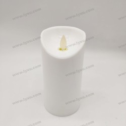 YASENN 12.5CM Convex LED Candle with Swaying Flame – Bullet-Shaped Silicone Tip | Auto Timer | Flameless & Battery Operated (2×R14) | 1PC