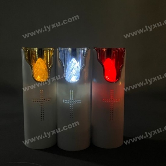 YASENN Religious Cross LED Candle with Music – 12PCS