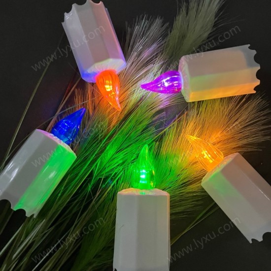 YASENN 12PCS Crack Flame LED Candle Lights – Ø5×11.2CM | Flameless & Battery Operated | Safe for Memorials, Home Decor & Ambient Lighting