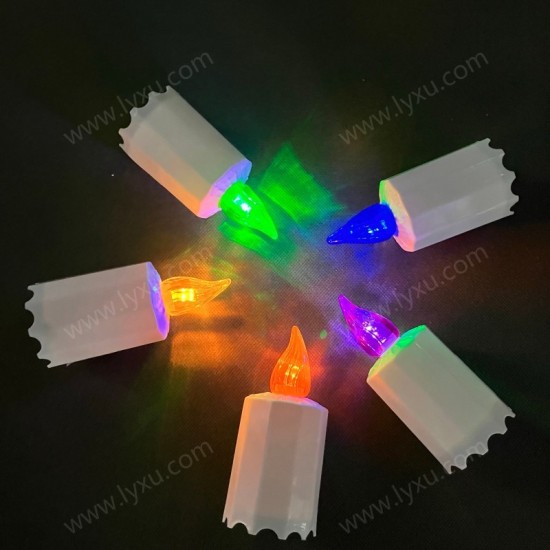 YASENN 12PCS Crack Flame LED Candle Lights – Ø5×11.2CM | Flameless & Battery Operated | Safe for Memorials, Home Decor & Ambient Lighting