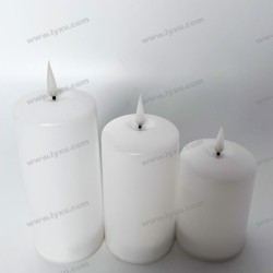 YASENN Thick Convex LED Candle with Remote Soft gluon bullet– 3PCS (17.5CM/ 15CM/12.5CM)