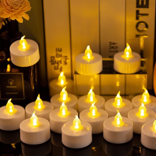 YASENN LED Tealight Candle – 24PCS -Flickering Flameless LED Lights, for Decoration (3.8×4.0CM)