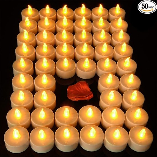 YASENN Concave Transparent Soft Flame LED Tealight -Soft Rubber Tip– 24PCS (4×4CM) for Holiday Celebration,Party, Home Decoration