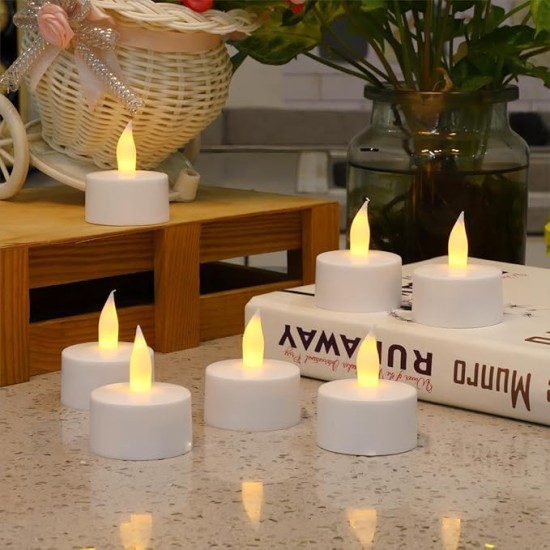 YASENN Rechargeable LED Candle Set – 12 Flameless Candles with Type-C Charging Base | Realistic Flickering Flame | Timer & Safe Design for Wedding, Restaurant & Home Decor