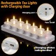 YASENN Rechargeable LED Candle Light Set with Charging Base – 12PCS (Bullet Tip) | Timer Function | Flameless & Reusable | Ideal for Church, Restaurant, Wedding, and Home Decor