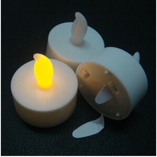 YASENN Concave Transparent Soft Flame LED Tealight – Soft Silicone Tip 24PC (4×4CM)