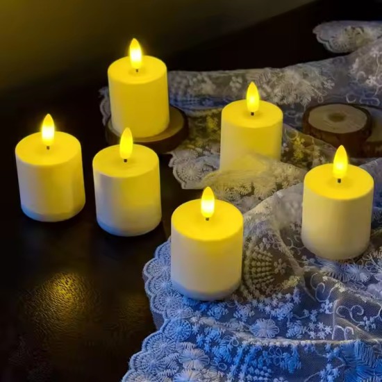 YASENN Smooth Bullet Flame LED Candle – 6PCS