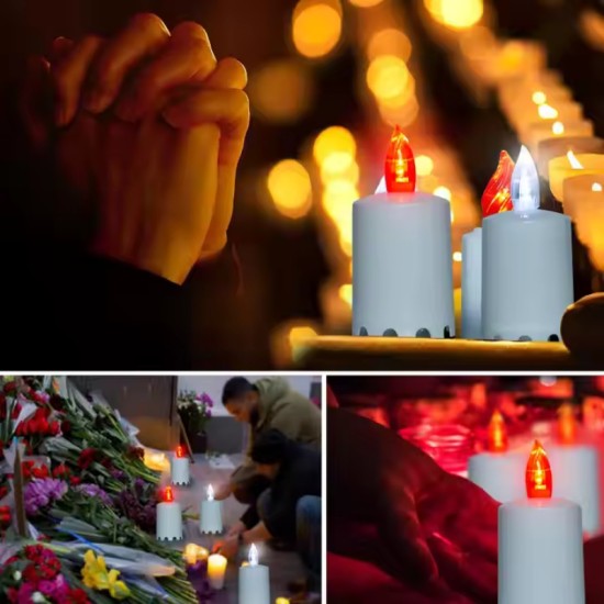 YASENN 12PCS Double Flame LED Candles – 10.5CM | Realistic Dual-Layer Flickering | Battery Operated & Flameless | Safe for Home, Religious & Memorial Use