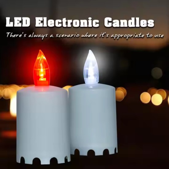 YASENN 12PCS Double Flame LED Candles – 10.5CM | Realistic Dual-Layer Flickering | Battery Operated & Flameless | Safe for Home, Religious & Memorial Use