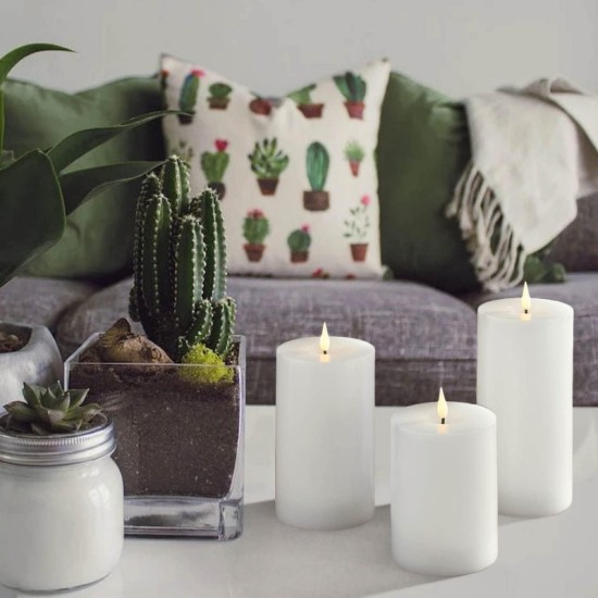 YASENN Slim Set of 3 Convex LED Candle Lights 