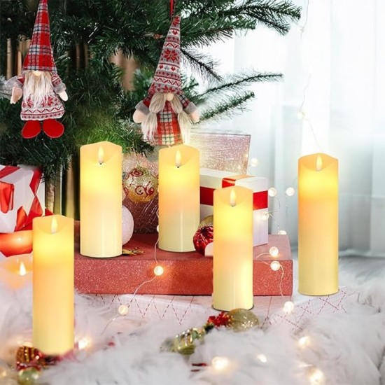 YASENN 4PCS Bullet-Shaped Flame LED Candle Set – Varying Heights (9.5cm, 12.5cm, 15cm, 17.5cm) | Flameless & Battery Operated | Safe Home & Event Decor