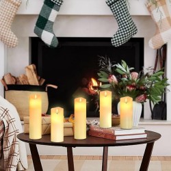 YASENN 4PCS Bullet-Shaped Flame LED Candle Set – Varying Heights (9.5cm, 12.5cm, 15cm, 17.5cm) | Flameless & Battery Operated | Safe Home & Event Decor