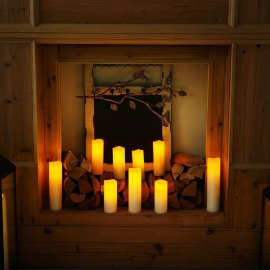 YASENN Bullet-Shaped Flame LED Candle Light with Remote – 17.5CM | Realistic Flickering Flame, Battery Operated – Perfect for Home Decor, Events, Parties, and Gift Giving