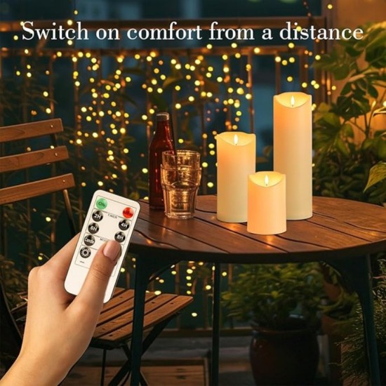 YASENN 4PCS Bullet-Shaped Flame LED Candle Light Set with Remote – 4 Sizes (17.5cm to 9.5cm) | Realistic Flicker, Timer & Mode Control – Perfect for Home Decor, Weddings, and Events