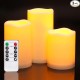 YASENN Wavy-Edge LED Candle Set  Timer– 3PCS