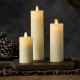 YASENN 3PCS Dancing Flame LED Candle Set with Timer – Flickering Swaying Flame | 12.5cm, 15cm & 17.5cm | Flameless, Battery Operated 