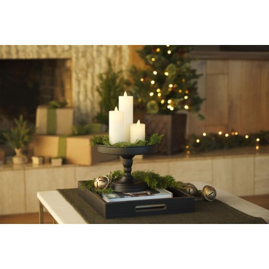 YASENN 3PCS Dancing Flame LED Candle Set with Timer – Flickering Swaying Flame | 12.5cm, 15cm & 17.5cm | Flameless, Battery Operated 