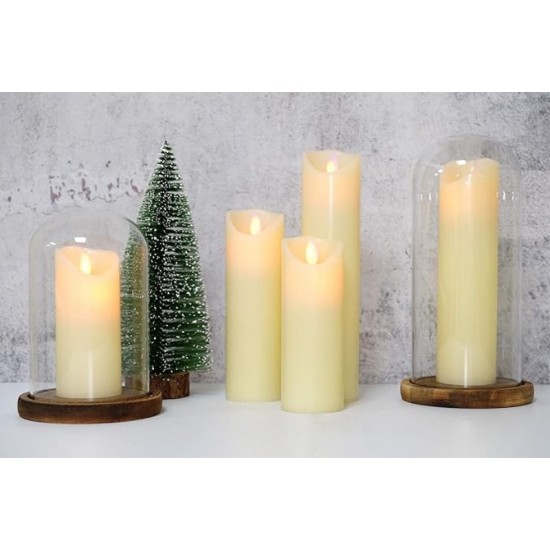 YASENN 3PCS Dancing Flame LED Candle Set with Timer – Flickering Swaying Flame | 12.5cm, 15cm & 17.5cm | Flameless, Battery Operated 
