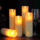 YASENN 3PCS Dancing Flame LED Candle Set with Timer – Flickering Swaying Flame | 12.5cm, 15cm & 17.5cm | Flameless, Battery Operated 
