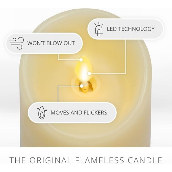 YASENN Dancing Flame LED Candle – 17.5CM | Realistic Swaying Flame | Flameless & Battery Operated | 1PC  for Home, Events & Memorial Decor