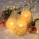 YASENN Jumping Flame LED Candle Light flickering Flame With Wax Pillar, Flameless Battery Operated LED Lights