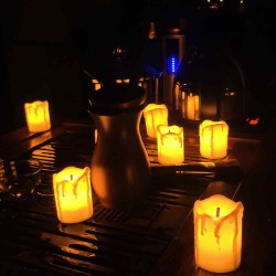 YASENN Flameless LED Tea Light Candles - Pack of 12, Steady Glow, Battery Operated with LR1130