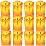 YASENN Flameless LED Tea Light Candles - Pack of 12, Steady Glow, Battery Operated with LR1130