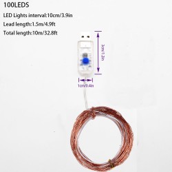 YASENN USB Powered Copper Wire lights string  Fairy light 100 LED