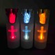 6PCS Electroplated Cross LED Candle Lights – 5.2×15cm Battery-Operated, Safe & Elegant for Church, Home & Event Decor