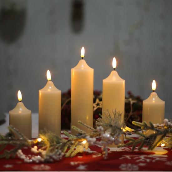 YASENN  Real Wax LED Candle Set with Remote control -5PCS（10/12.5/15/17.5/20cm）