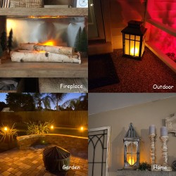 6PCS LED Flame Lights with Remote – Battery Operated Flickering Fire Effect Light with Timer & Dimmable, Realistic Dancing Flames for Indoor Outdoor Decor