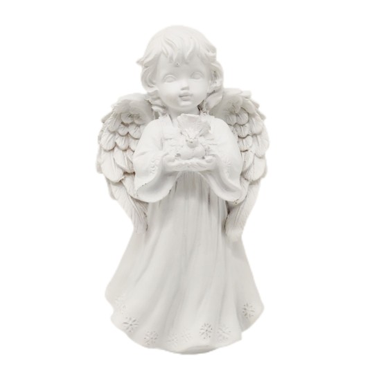 LED Resin Bird Holding Angel Cold White Light