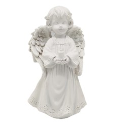 LED Resin  Holding Candle Angel cold white light