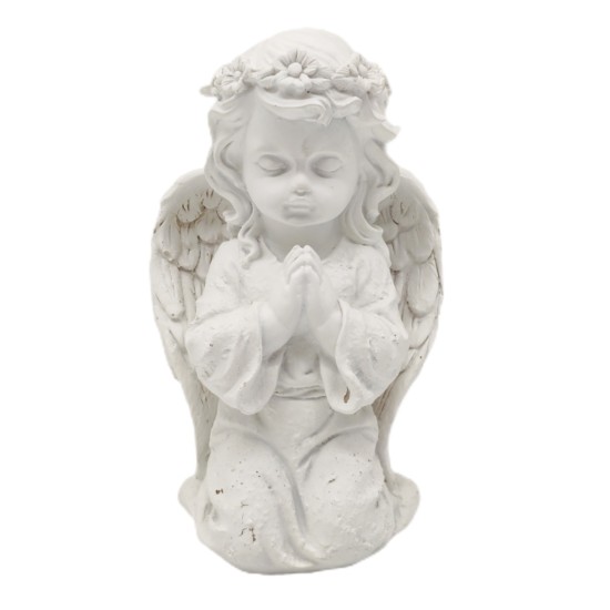 Led Resin Flower Medium Angel Cold White Light 2xAA Battery Compartment